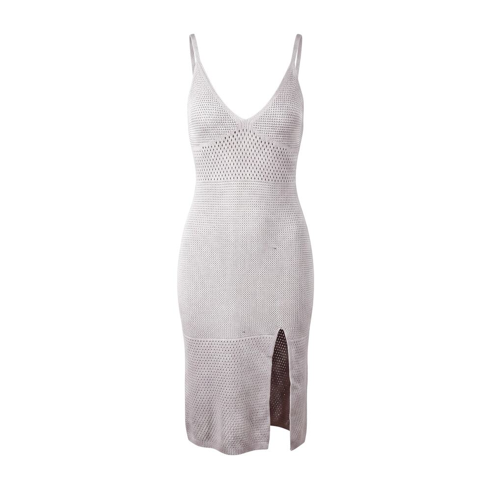 Wilfred Aritzia light pink crochet knit dress with spaghetti straps v neckline S